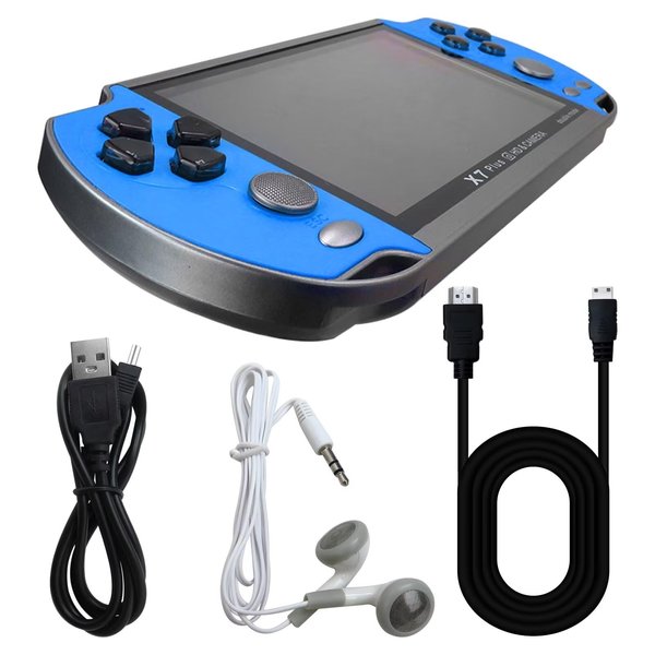 Qblahip New Built in 1000 Games 5.1" 8GB 128Bit Portable Handheld Video Game Console Player (Blue)