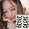 5Pairs Cat Eye False Eyelashes Natural 3D Fake Eye Lashes with Shiny Rhinestones Makeup Party Extension Eyelashes