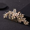 SWEETV Handmade Wedding Hair Comb Clip Rhinestone Bridal Hair Comb Piece, Gold Hair Accessories for Brides Wedding