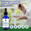 DMSO Castor Oil- Pure Cold Pressed Organic Blend Supports Skin Renewal, Detox & Immune Balance- Hexane Free for Face, Joint & Muscles- Vegan Castor Oil for Eyelashes- 2 Oz