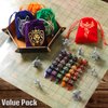 Grajar 35Pcs DND Dice Set with 5 Colorful Animal Patterned Dice Pouches, Polyhedral Dice Sets for Dungeons and Dragons D&D TTRPG MTG Table Role Playing Games Starry Sky