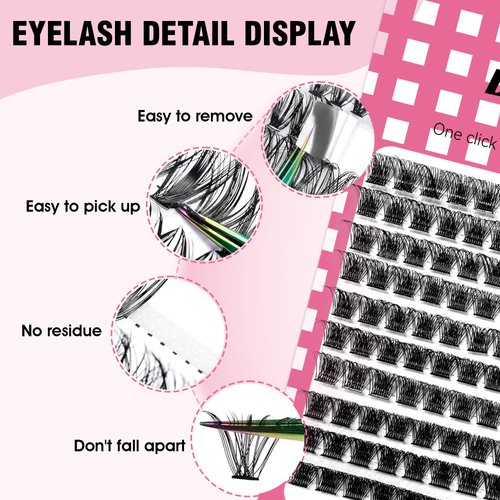DEFSAP False Eyelashes,120pcs Individual Eyelash Clusters False Eyelash Extensions Natural Look Reusable Adhesive Black Ultra Thin Band DIY Eyelash Extensions (14mm)
