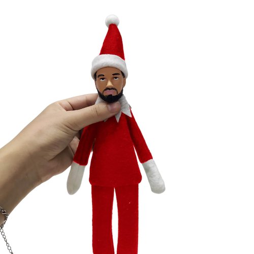 Drake on a Lake Christmas Elf -Red- Trump on a Stump, Trump elf, Make Your Holidays Hilarious with Plush, Realistic, Funny Novelty Figure Bobble Head. Essential for Drake Fans