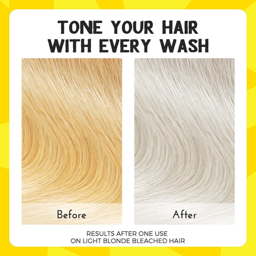 COLORLOMO Bye Bye Yellow Purple Shampoo, Neutralizes Brass & Yellow Tones, Sulfate Free, For Color Treated, Blonde, Bleached, Highlighted Brown or Silver Hair, 11. 83 Fl Oz