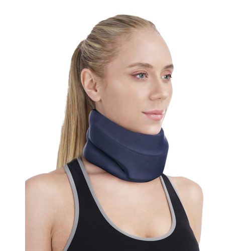 BLABOK Neck Brace for Sleeping - Cervical Collar Relief Neck Pain and Neck Support Soft Foam Wraps Keep Vertebrae Stable for Relief of Cervical Spine Pressure for Women & Men Blue(10.6-12.6 inch)
