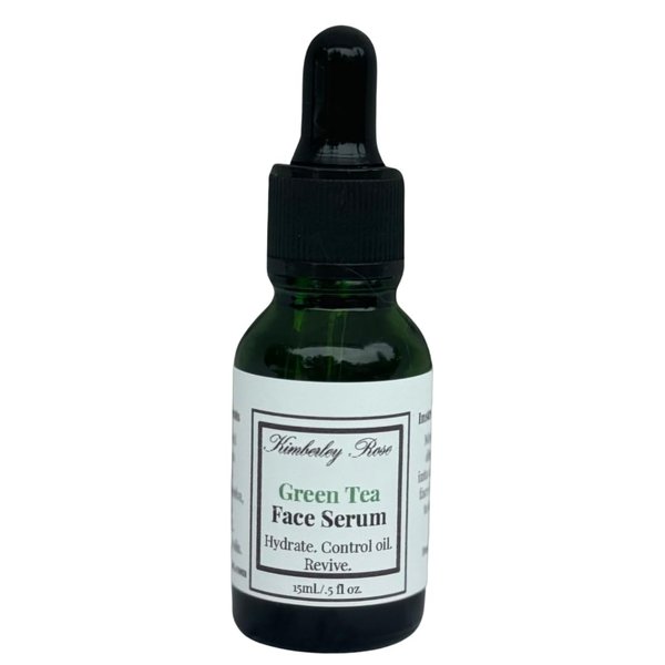 Green Tea Face Serum for Anti-Aging, Dry Skin, Antioxidant with Grapeseed Oil, Natural Green Tea Infusion, No Water, Silicones or Alcohol