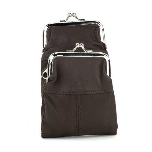 Leather Impressions Sturdy Cigarette Case - Make a Fashion Statement with The Elegant Cigarette Holder Featuring Dual Twist Clasp and a Zipper Pocket, Classic Long-Lasting Lighter Holder (Brown)