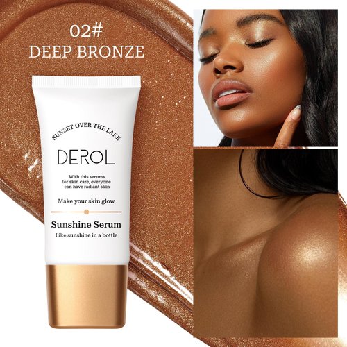 SWETIYOU Bronzing Drops, Instant Sunshine Bronzing Drops, Lightweight and Non-greasy Liquid Bronzer Drops for Face Body, Glow Bronzing Serum Drops for Flawless Skin & A Radiant Finish(DEEP BRONZE)