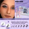 DIY Lash Extension Kit 280 Pcs Lash Clusters Kit Individual Lashes Natural 9-16mm D Curl with Bond Seal Tweezers Pearl Stickers False Eyelash for Beginner Eyelash Extensions at Home (40D+50D)