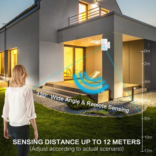 Wothfav Motion Sensor Light Switch with Outlet, PIR Infrared Motion Sensor Switch, Indoor Plug in Motion Activated Sensor, 3 Adjustable Sensing Modes, Wireless Motion Sensor for Home Appliances