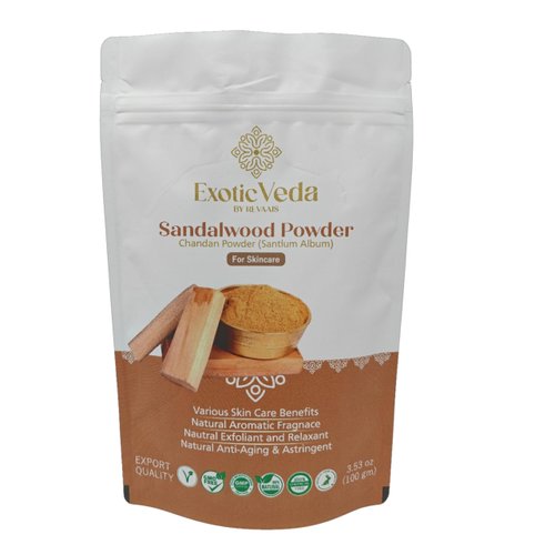 Exotic Veda Pure Sandalwood Powder for Face and Skin | Natural Skincare Sandalwood Scent | Anti-inflammatory Chandan Powder | Aromatic Sandalwood Powder | Scented Body Powder