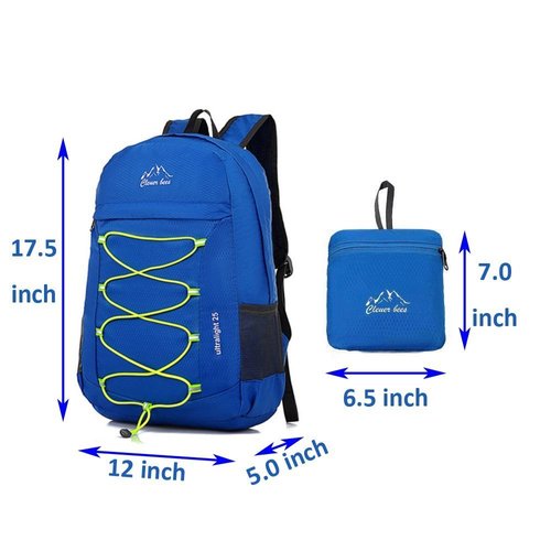 CLEVER BEES Outdoor Water Resistant Hiking Backpack, Blue