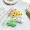 3.2" Vintage Pattern Print Hair Claw Clip with Cherry Non-Slip Strong Hold Hair Accessories for Women Girls Thin Hair, Cherry White