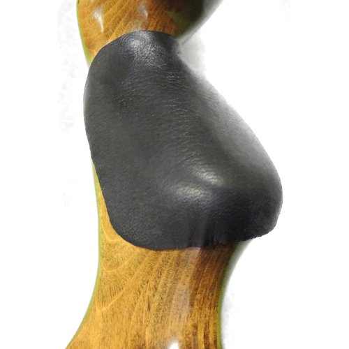 Trad Gear Whitetail Deerskin Leather Bow Grip Saddle Self Adhesive Padded Archery Recurve (Black)