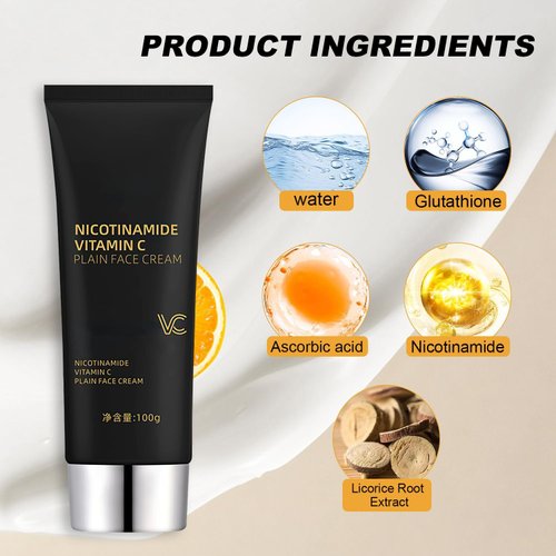 Nicotinamide Vitamin C Plain Face Cream, Niacinamide Purifying Cleanser, Niacinamide Vitamin C Black Tube Skin Cream, Multifunctional Smooth Hydrating Niacinamide Makeup Cream (2)
