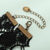 Xerling Tassel Black Lace Choker Portrait Floral Necklace Costume Jewelry for Women Halloween Festival Chains