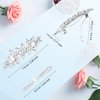 WHAVEL 4PCS Silver Hair Clips Rhinestone Hair Clips Bride Rhinestone Barrettes Fancy Hair Clips Wedding Prom Formal Hair Accessories for Women