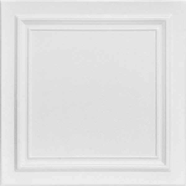 A La Maison Ceilings R24 Line Art Foam Glue-up Ceiling Tile (21.6 sq. ft./Case), Pack of 8, Plain White