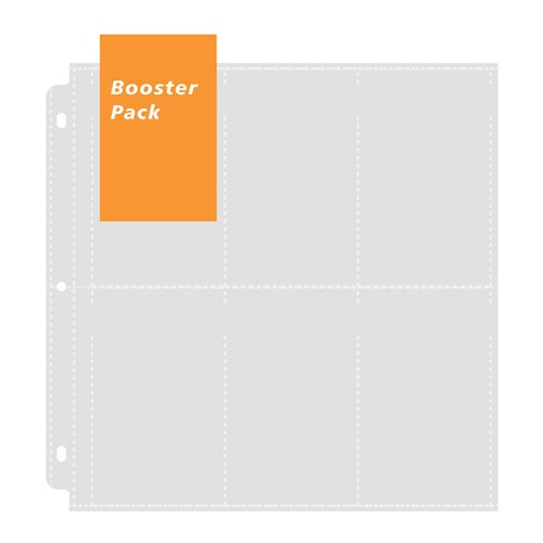 Ampleer Booster Pack Sleeve, 6 Pocket Protector Page Compatible for 3 Ring Binder, Fits Standard Size Sports MTG TCG Booster Packs Display Storage