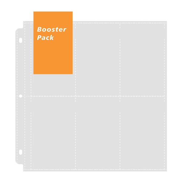 Ampleer Booster Pack Sleeve, 6 Pocket Protector Page Compatible for 3 Ring Binder, Fits Standard Size Sports MTG TCG Booster Packs Display Storage
