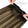 Marat Hair Extensions Clip in Human Hair, Balayage Chocolate Brown to Caramel Blonde Clip in Hair Extensions 14 inch 120g Straight Clip in Hair Extensions Human Hair