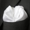 ROYAL SILK Fine White 100% Silk Pocket Square for Men Full-Sized 17"x17"