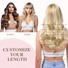 GOO GOO Wire Hair Extensions Human Hair, 18A/613A Dark Blonde mix Bleach Blonde Highlighted 16inch 95g, Invisible Wire Hair Extensions with Transparent, Seamless Fish Line Hairpiece
