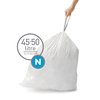 simplehuman Code N Custom Fit Drawstring Trash Bags in Dispenser Packs, 20 Count, 45-50 Liter / 12-13 Gallon, White
