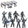 ENHANA 8 PCS Building Block City Policeman Action Mini-Figures with Multiple Military Weapons Accessories SWAT Model Equipment Assembly Building Toys Party Favors Gift for Boys