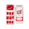 KISS imPRESS Press-On Manicure, Nail Kit, PureFit Technology, Short Press-On Nails, Square, 'Kill Heels', Includes Prep Pad, Mini Nail File, Cuticle Stick, and 30 Fake Nails