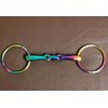 Rainbow Mutli Color Horse Bit Loose Ring Lozenge Fat Link Stainless Steel Snaffle Equestrian Tack Shows (5 Inch)