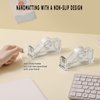 XUENIN 2-Piece Acrylic Tape Dispenser Desk - Durable, Stylish, and Versatile for Home, Office, or School - Fits Standard Tape Rolls - Desktop Convenience for Easy Organization（Silvery）
