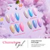 Beetles 24Pcs Gel Nail Polish Set, Summer Pastel Pink Blue Pearl Shimmer Chameleon Purple Green Colors 2024 Spring Summer Gel Polish Kit, 3Pcs Base Gel Top Coat and Double-ended Brush Soak off UV Gel