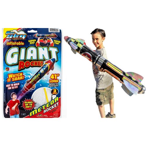 JA-RU Giant 41" Inflatable Rocket Ship Toy (1 Unit) Space Themed Party Decorations for Kids. Inflatable Pool Accessories. Solar System Toys & Astronaut Party Favors. 5802-1