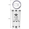 Set of 2 25th Wedding Engagement Anniversary Tumblers for Couples Parents 20 OZ Stainless Steel Insulated Car Tumbler Travel Mug Mr Right Mrs Always Right 25 Years Anniversary Funny Present