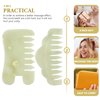 MAGICLULU 2Pcs Jade Gua Sha Scraping Massage Comb Wide Tooth Comb for Head