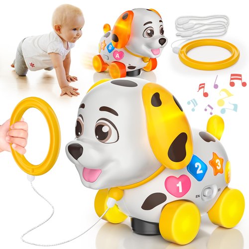 Musical Puppy Toys for 1 Year Old Girl Boy Gift, Baby Crawling & Walking Toys 6-12-18 Months, First Christmas 1st Birthday Gifts for Girls Boys, Bilingual Toddler Learning Toys Age 1-2