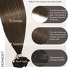 Honsoo Seamless Medium Brown Clip In Hair Extensions Real Human Hair 18in 70g 7pcs Vrigin Natural Hair Extensions For Women