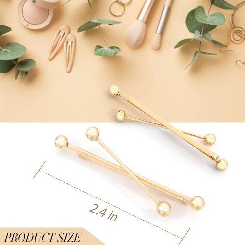 KANPRINCESS 2Pcs 2.4 inch Metal Hair Pins Set For Women Girls Valentines Styling Hairpins Decorative Hair Clips Accessories Bridal Fashion Bobby Pins For Ladies Wedding, Daily Wearing (Metal)