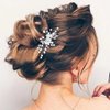 Gorais Opal Bride Wedding Hair Comb Silver Crystal Bridal Hair Piece Beaded Hair Accessories for Women and Girls