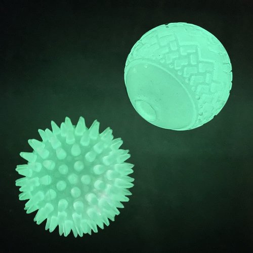Feixun Dog Glow Ball, Dog Dark Glow Ball, Glow Dog Toy Ball, 2 Pack (B)
