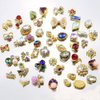 50pcs 3D Gold Nail Charms for Acrylic Nails Mix Styles Rhinestones for Nails Metal Nail Jewels for Nail Art Shiny Zircon Nail Rhinestones Alloy Nail Charm Pearl Nail Gems Cute Charms for Nails Design