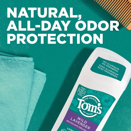 Tom's of Maine Long-Lasting Aluminum-Free Natural Deodorant for Women, Wild Lavender, 2.25 oz. (Packaging May Vary)