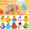 35 Packs Rubber Ducks in Bulk Assortment Jeep Ducks for Ducking, Small Rubber Duckies for Toddler Baby Bath Toys Floater Rubber Duck Bath Pool Toys Kids Party Favors with Mesh Carry Bag
