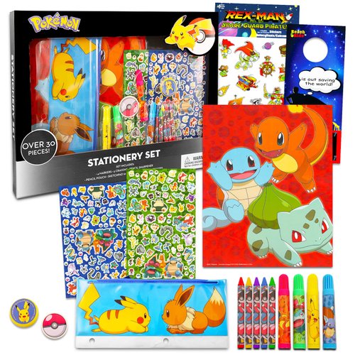 - Nintendo - Pokemon Art Set - Pokemon Drawing Bundle with Pokemon Coloring Utensils, Pokemon Sti...
