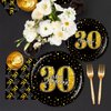 BQK 96 Pcs 30th Birthday Plates and Napkins Party Supplies 30th Birthday Party Decorations 30th Birthday Decorations for Men