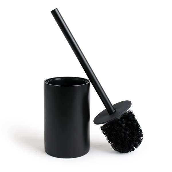 Yew Design - Matte Black Toilet Bowl Brush for Bathroom with Holder - Sleek Design, Sturdy, and Durable