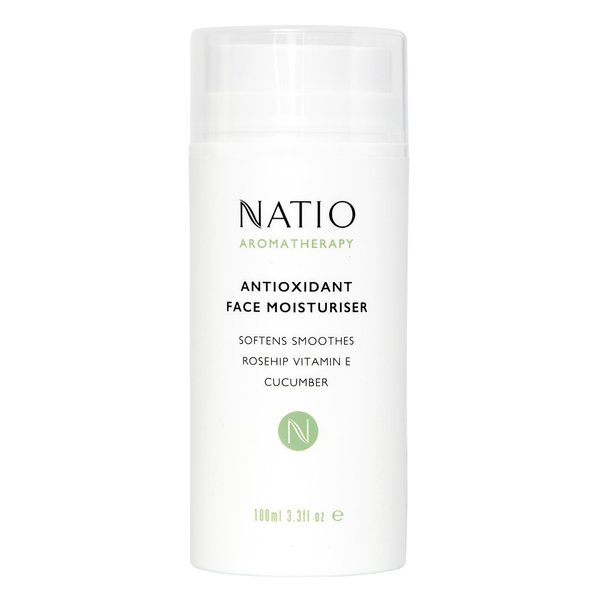 Natio Australia Aromatherapy Antioxidant Face Moisturizer, 3.3 ounce - Anti-Aging Face Cream - Rosehip and Vitamin E - Face Lotion for All Skin Types