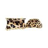 Generic Leopard print animal print gold acrylic and fabric hair claw clamp clip (Pattern: Round), 1 Count (Pack of 1)