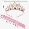 Aprince Birthday Sash, Tiara & Crown Headband for Women - Sparkling Crystal Tiara for Birthday & Halloween Costume - Complete Set for Birthday Celebrants